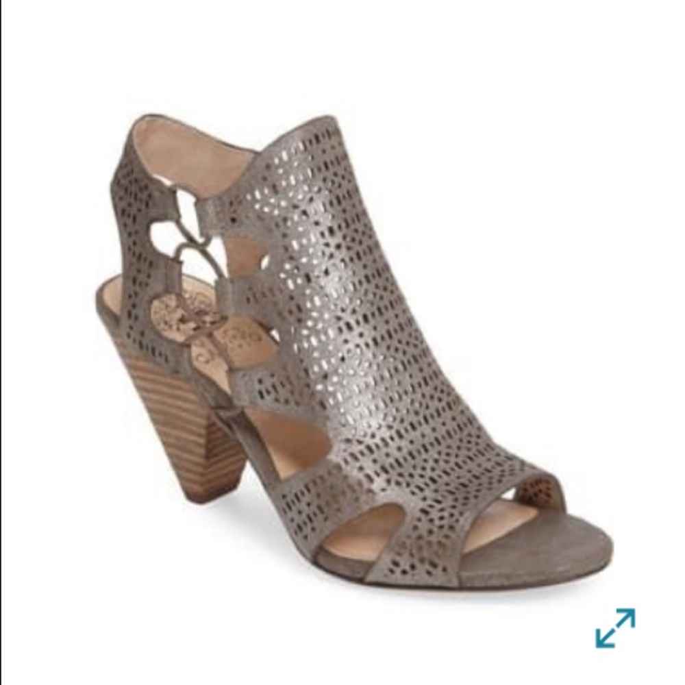 Silver/Taupe Vince Camuto Eadon cut-out heels